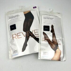Tommie Copper Revive Black Sculpting Comfort 2XL Tights & Queen Sheer Knee Highs